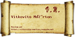 Vitkovits Márton névjegykártya